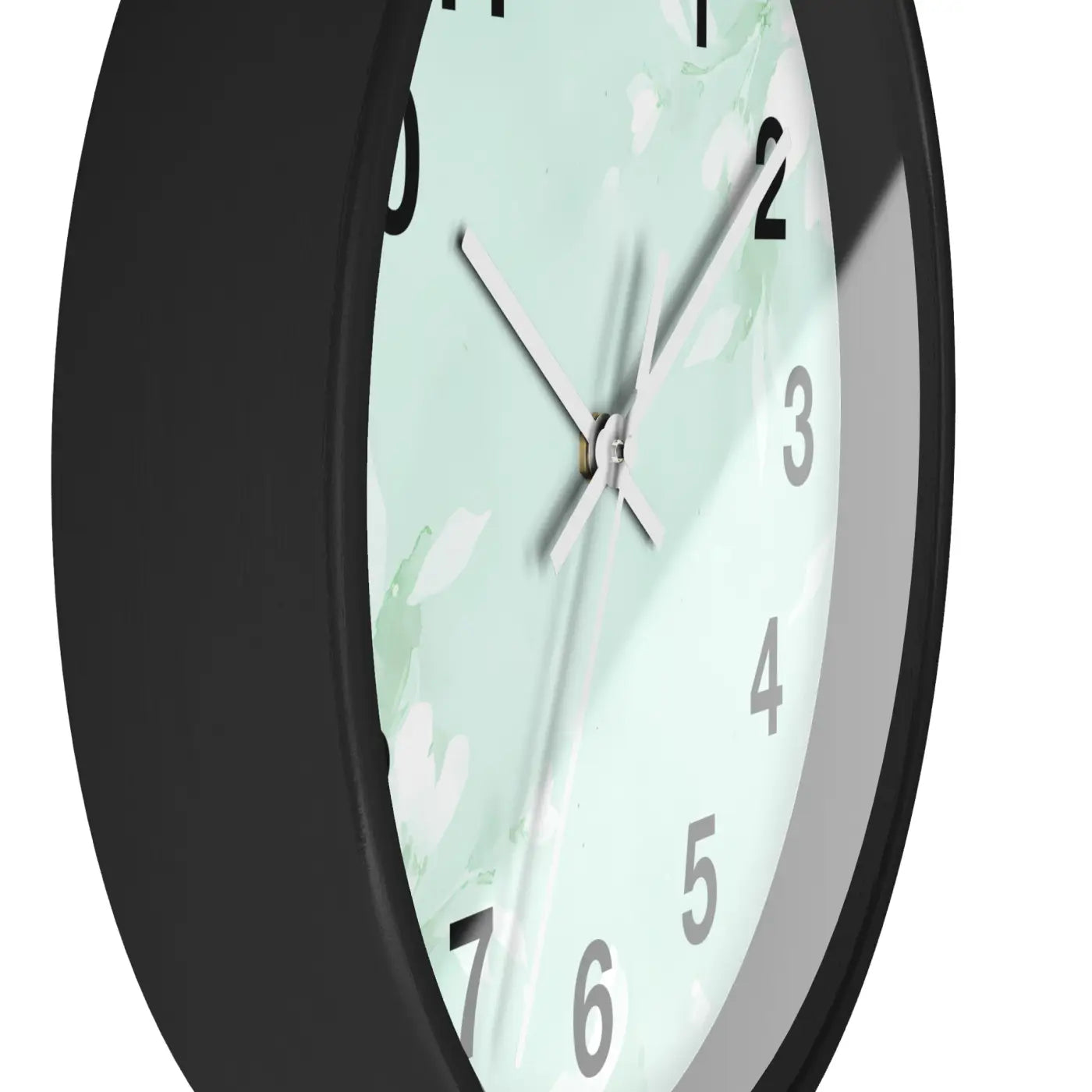 Mint Floral Wall Clock - Botanical Design Decor - DipaliZ