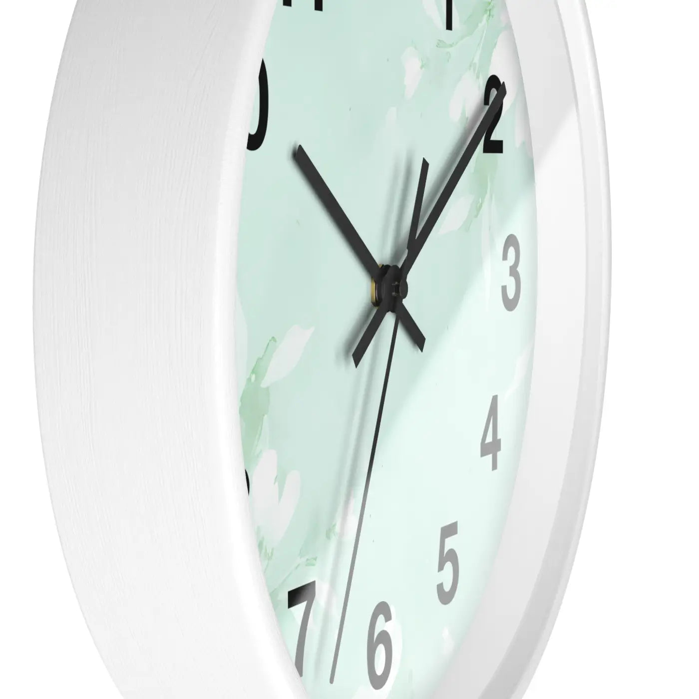 Mint Floral Wall Clock - Botanical Design Decor - DipaliZ