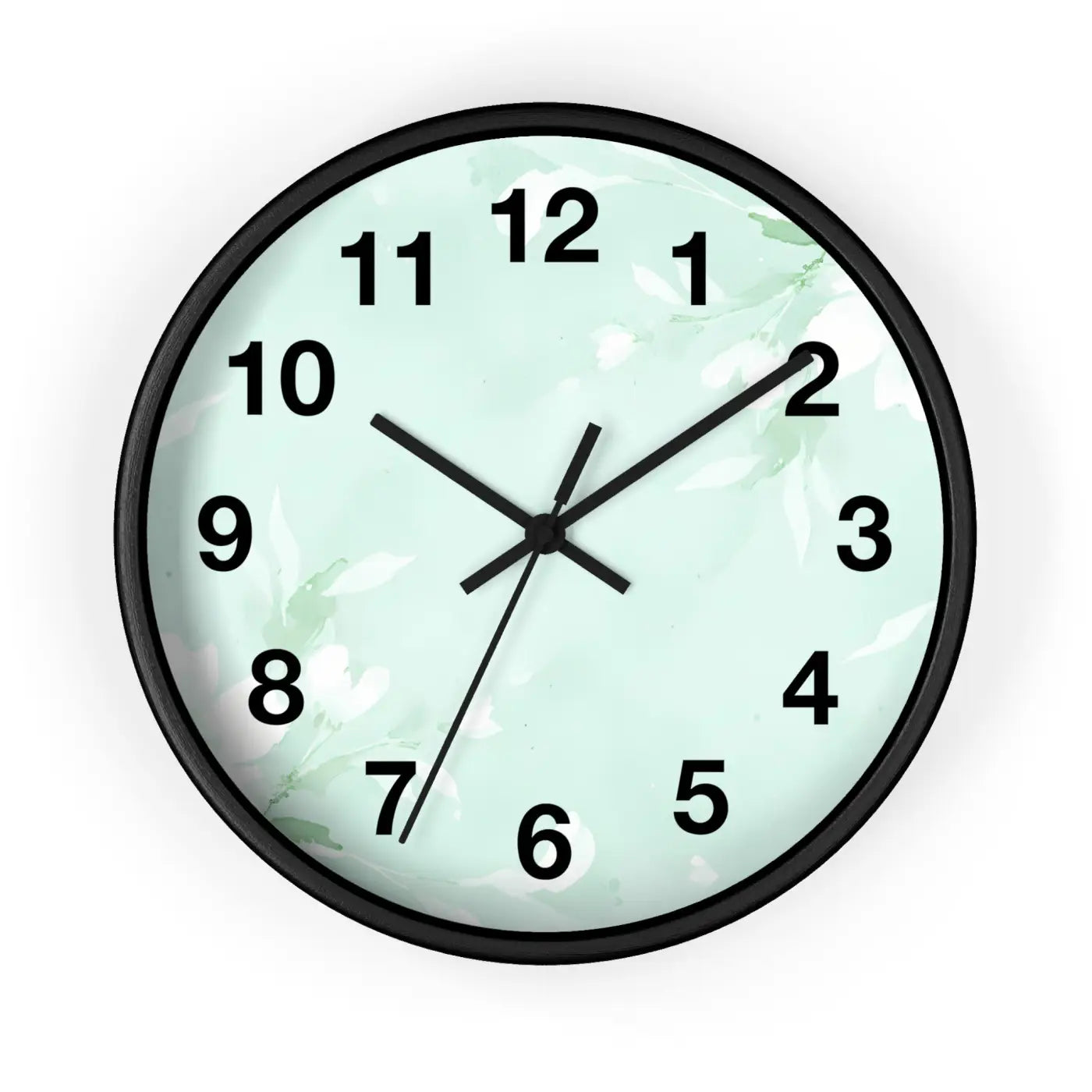 Mint Floral Wall Clock - Botanical Design Decor - DipaliZ