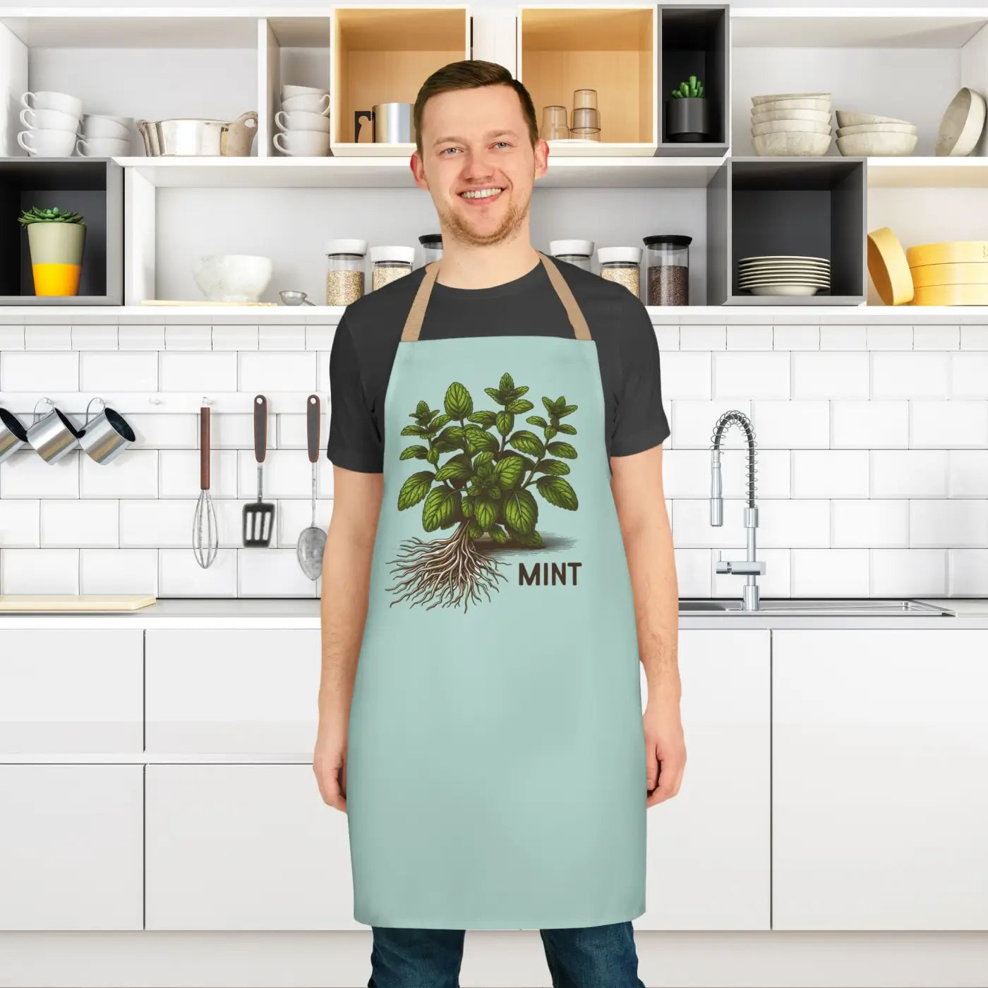 Mint Leaves Apron - Tie-Back Closure for Women - DipaliZ