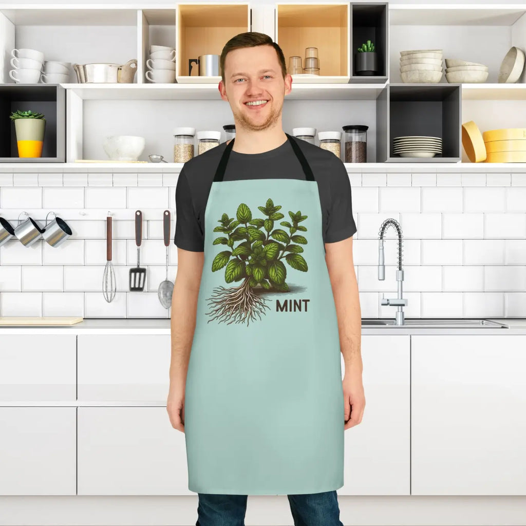 Mint Leaves Apron - Tie-Back Closure for Women - DipaliZ
