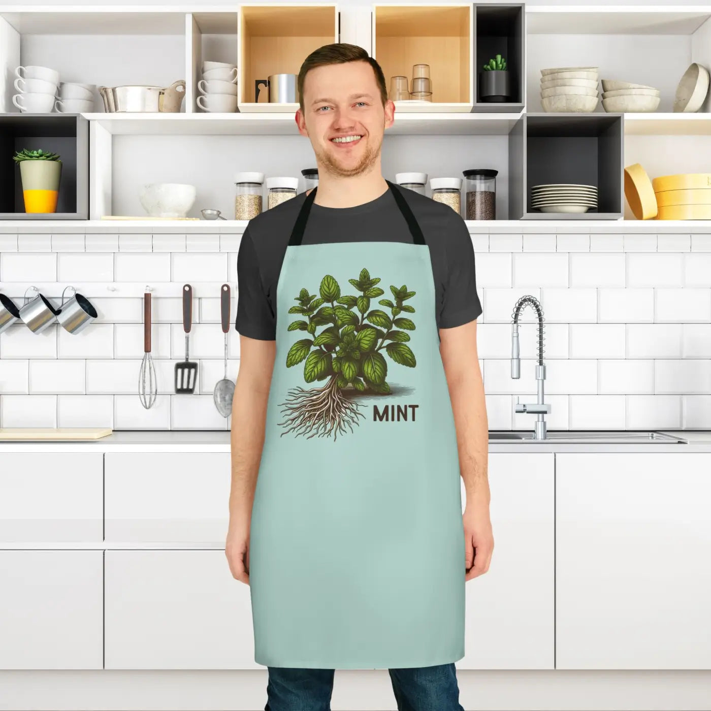 Mint Leaves Apron - Tie-Back Closure for Women - DipaliZ
