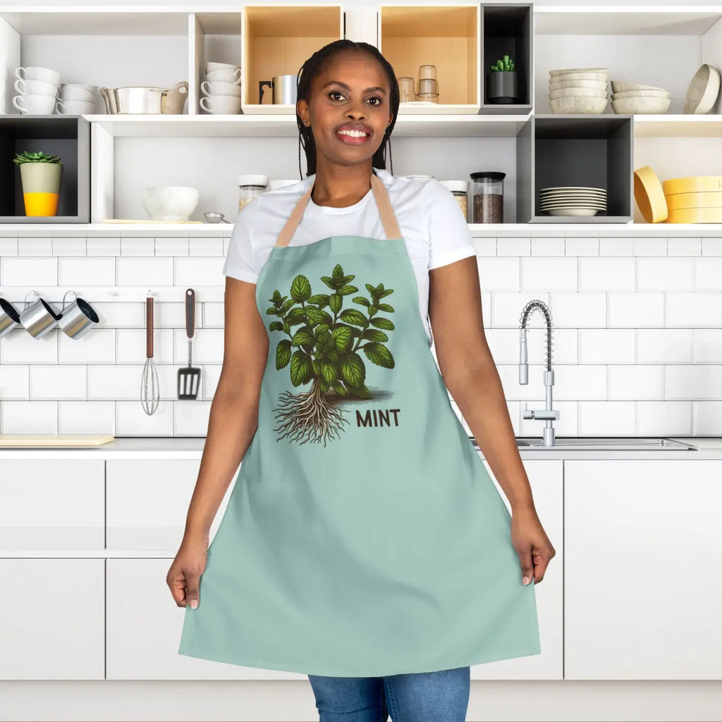 Mint Leaves Apron - Tie-Back Closure for Women - DipaliZ