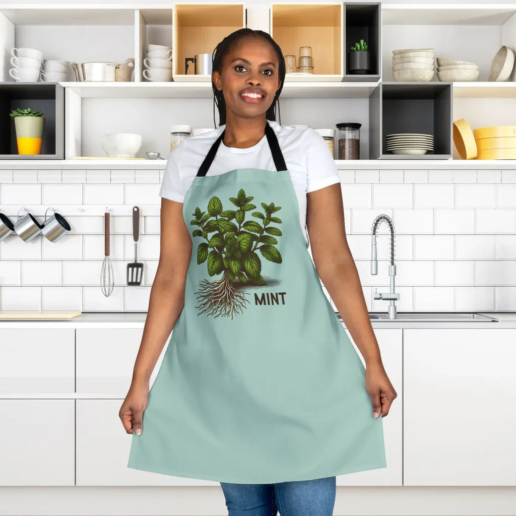 Mint Leaves Apron - Tie-Back Closure for Women - DipaliZ