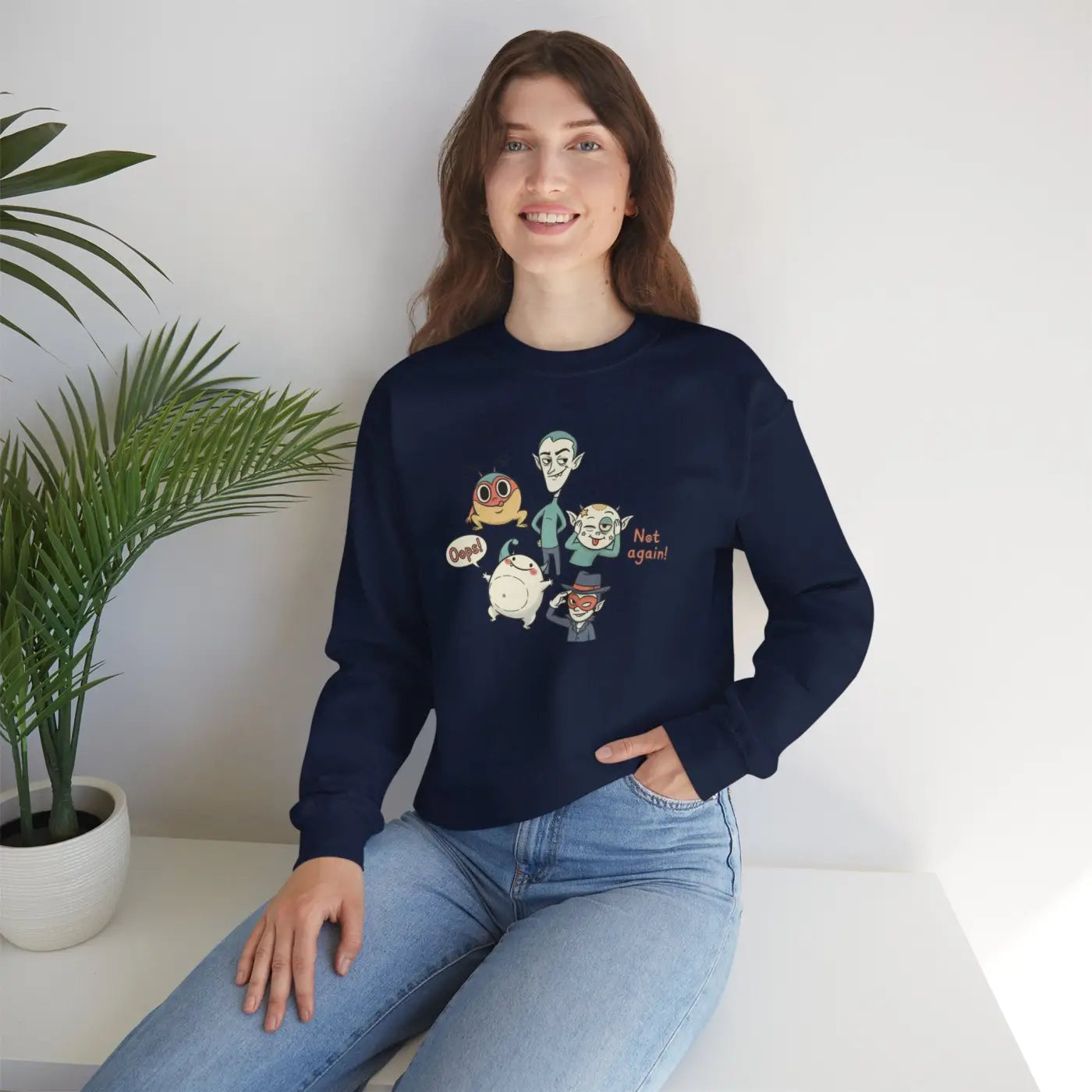 Pastel Doodle Crewneck - Cute Menace Vibes - DipaliZ