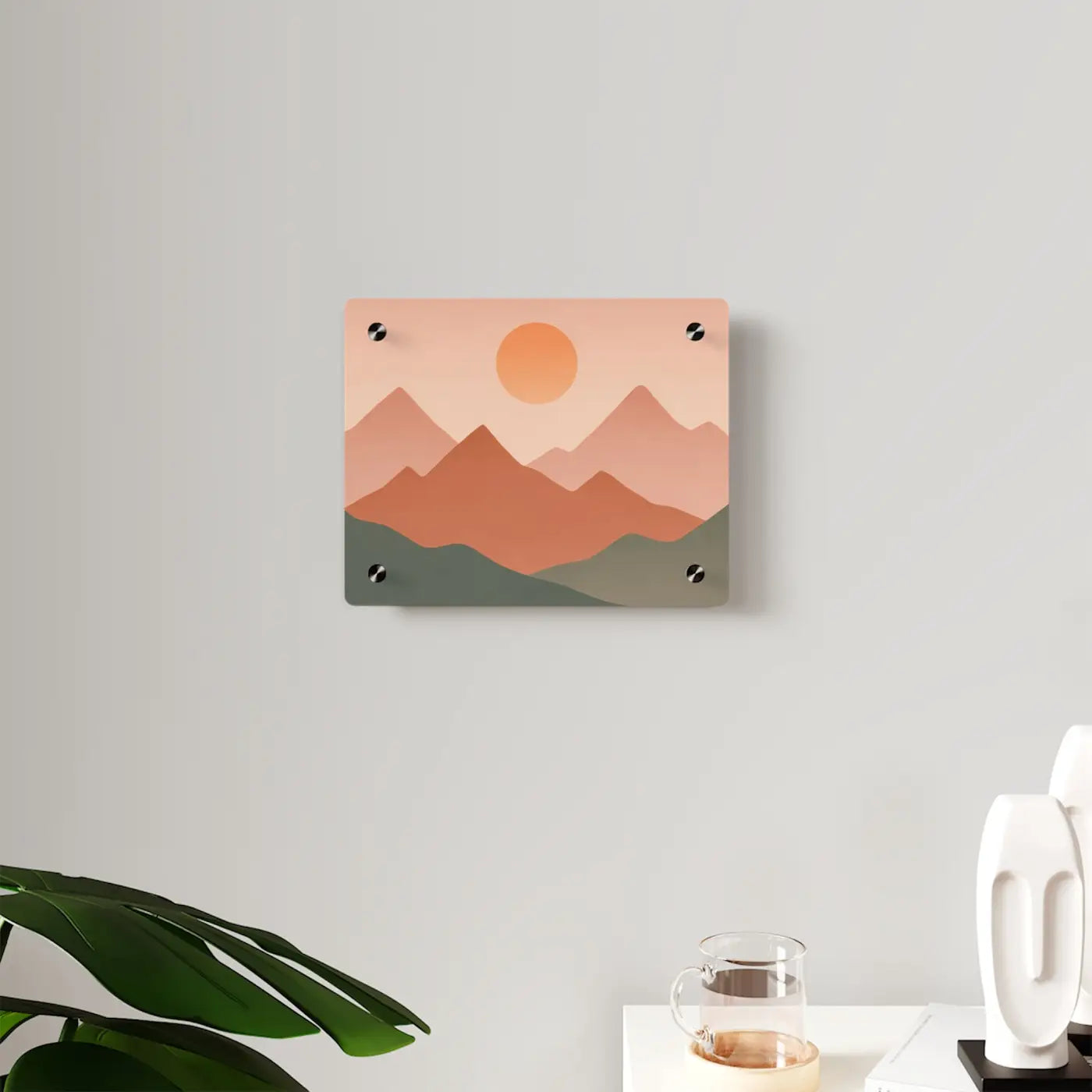 Abstract Sunset Landscape Print - Modern Acrylic Wall Art - DipaliZ