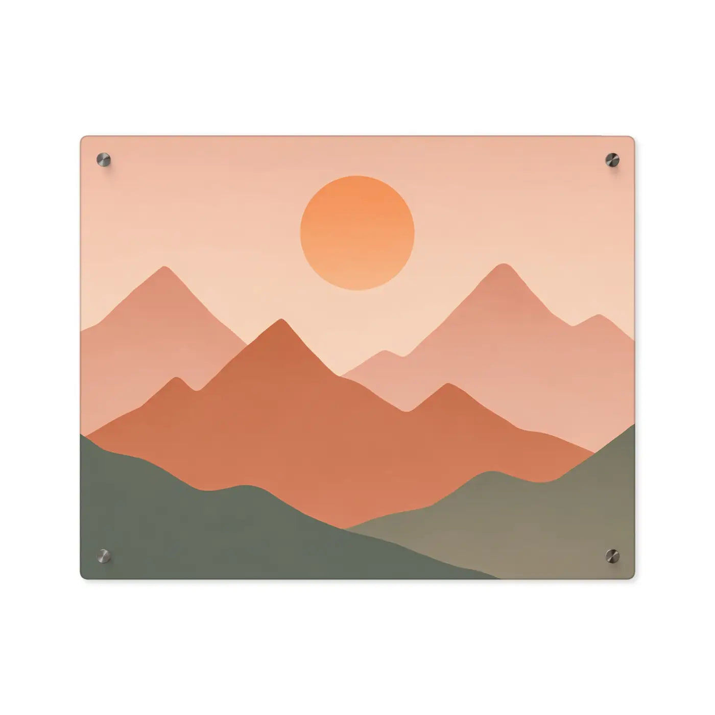 Abstract Sunset Landscape Print - Modern Acrylic Wall Art - DipaliZ