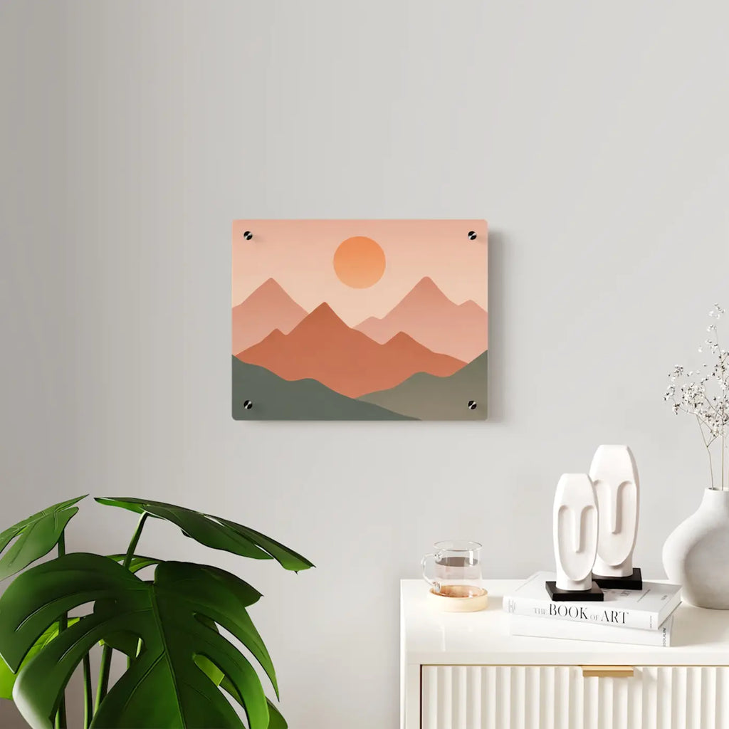 Abstract Sunset Landscape Print - Modern Acrylic Wall Art - DipaliZ