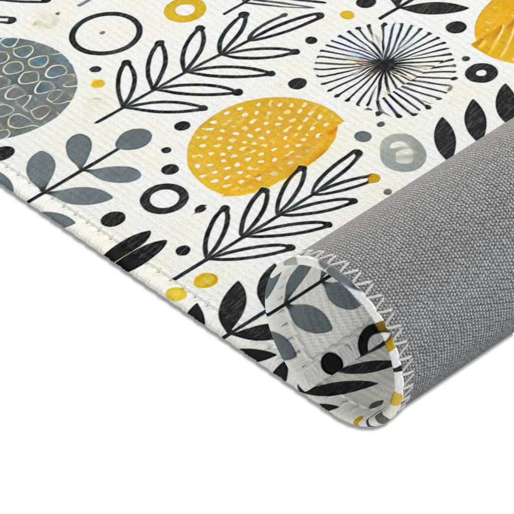 Modern Bohemian Area Rug - Yellow Geometric Patterns - DipaliZ