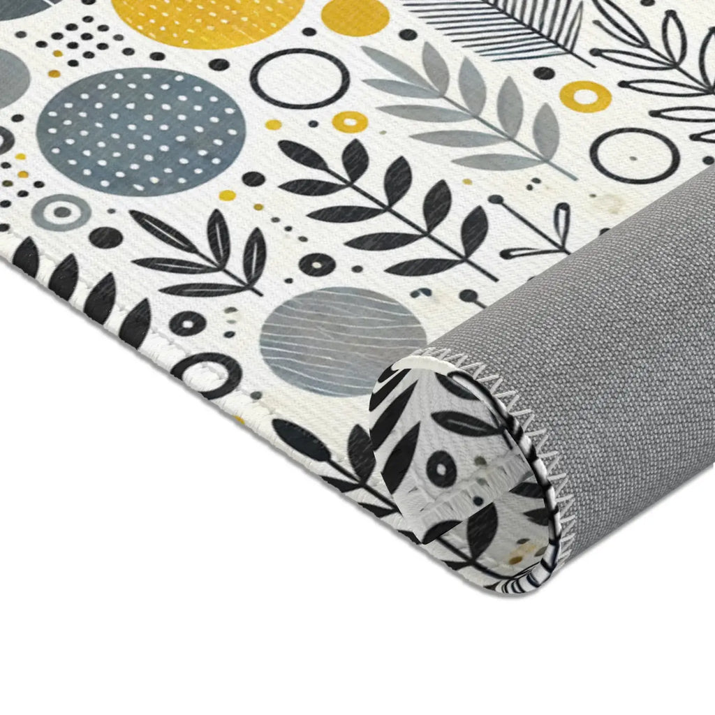 Modern Bohemian Area Rug - Yellow Geometric Patterns - DipaliZ