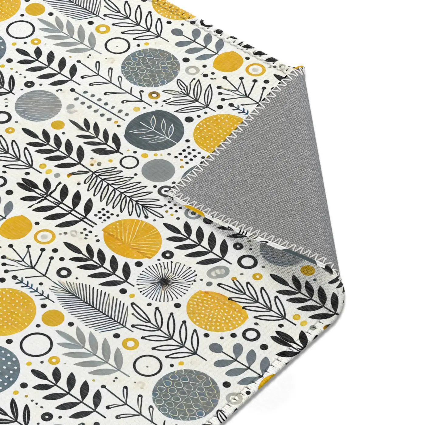 Modern Bohemian Area Rug - Yellow Geometric Patterns - DipaliZ