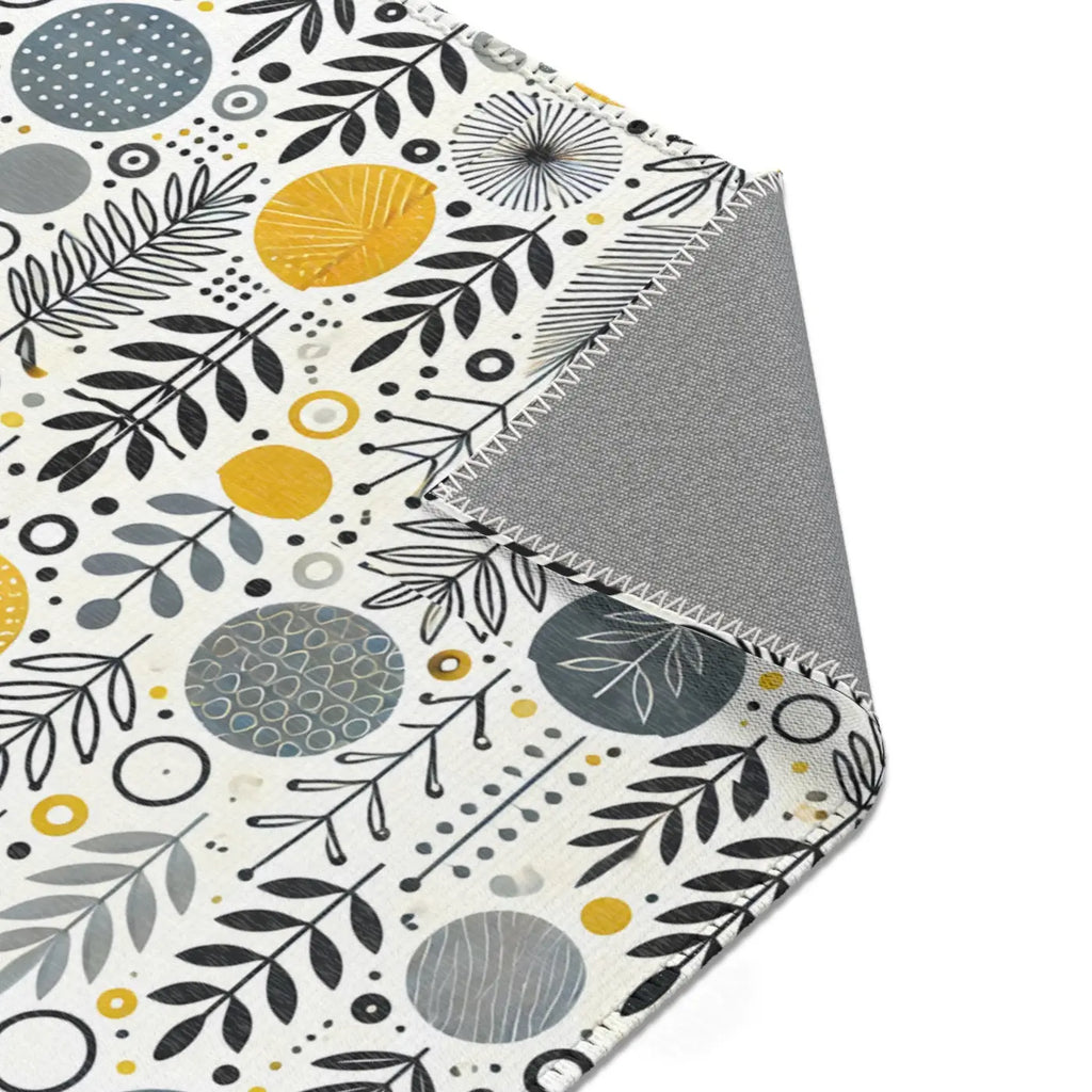 Modern Bohemian Area Rug - Yellow Geometric Patterns - DipaliZ