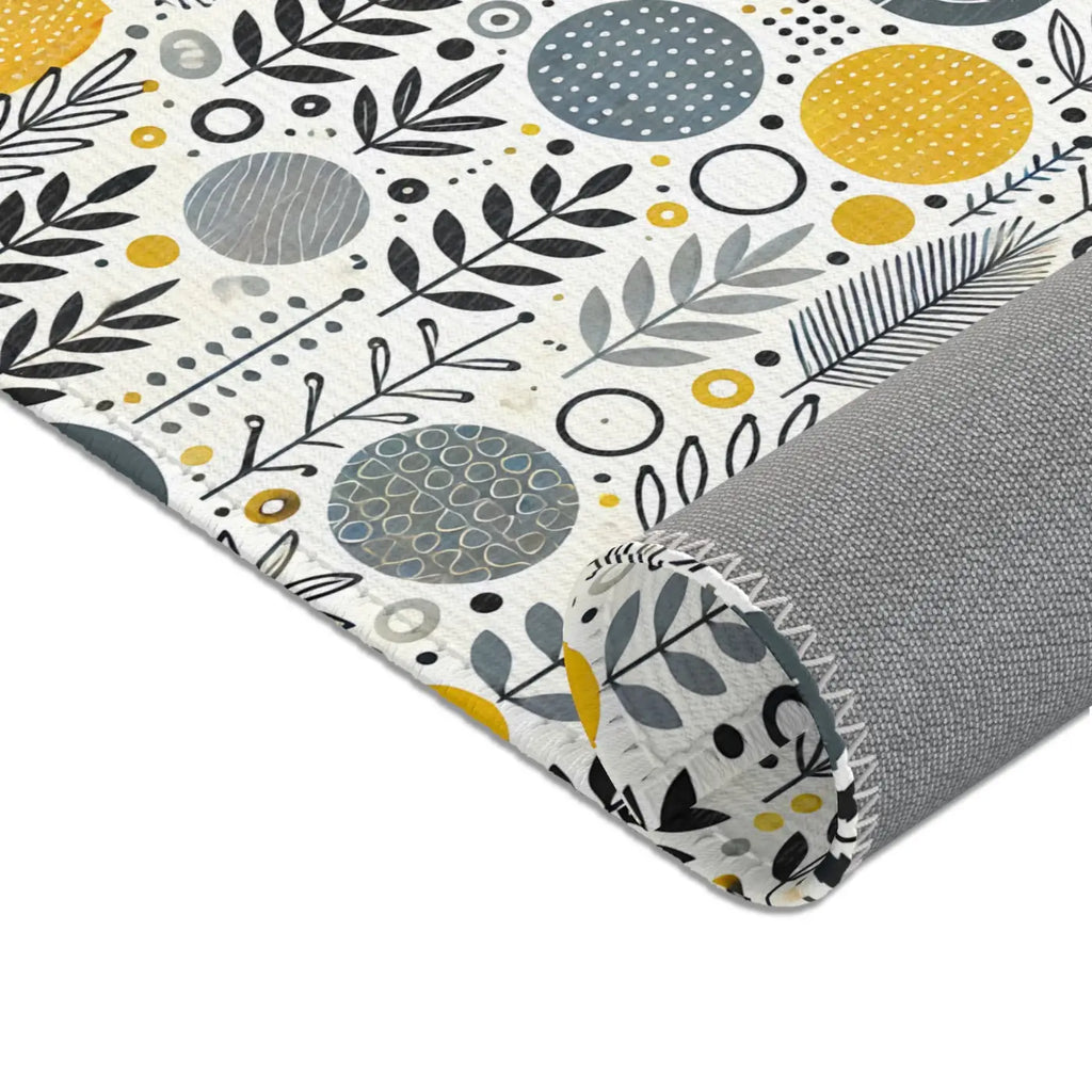 Modern Bohemian Area Rug - Yellow Geometric Patterns - DipaliZ
