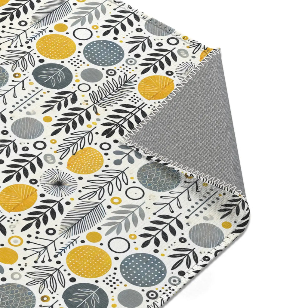 Modern Bohemian Area Rug - Yellow Geometric Patterns - DipaliZ