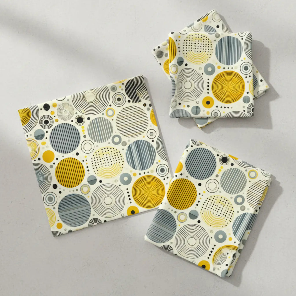 Modern Circle Design Napkins, Vibrant Table Decor, Perfect for Parties, Birthdays, Dining, Wedding Events