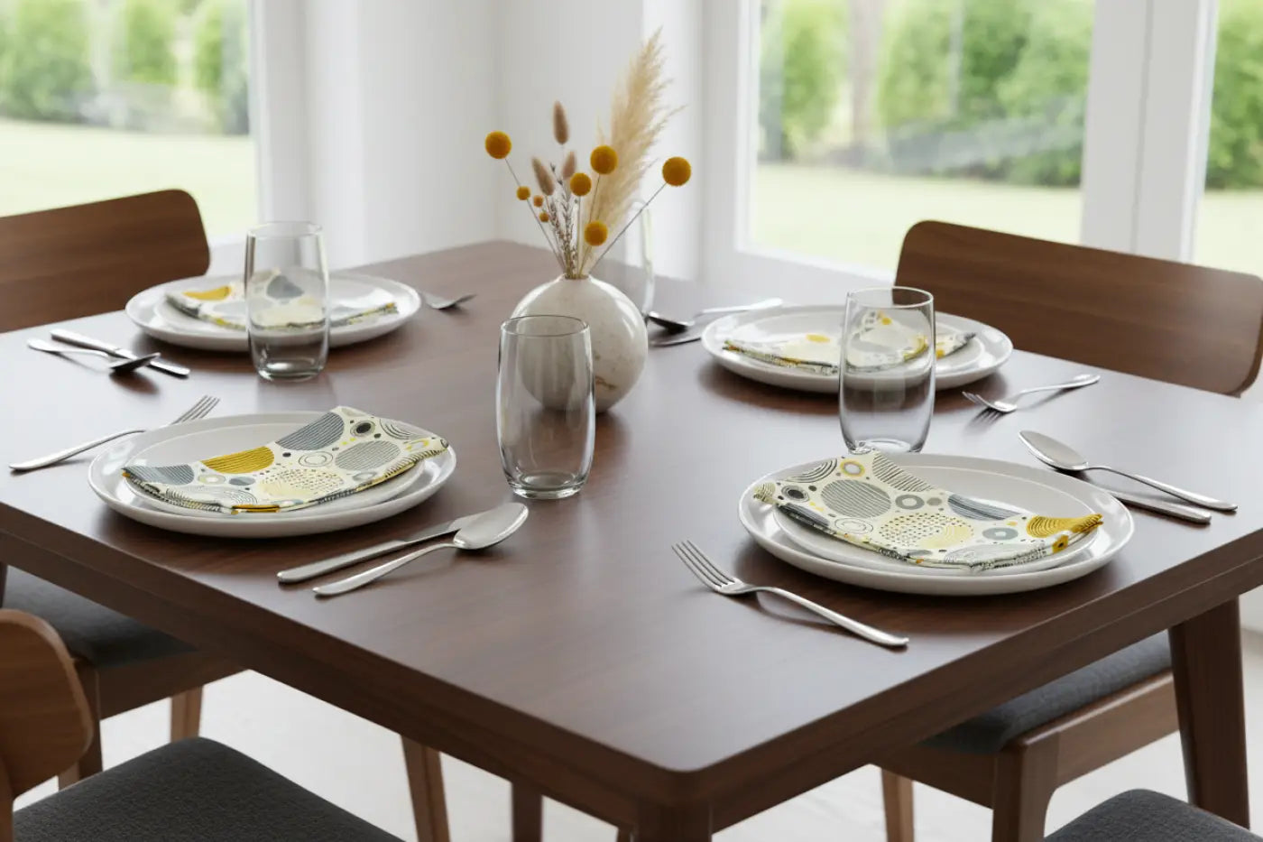 Modern Circle Design Napkins, Vibrant Table Decor, Perfect for Parties, Birthdays, Dining, Wedding Events