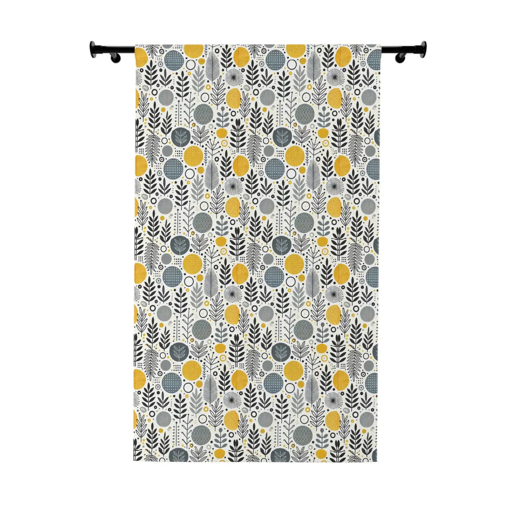 Modern Floral Window Curtain - Gray Polka Dot Style - DipaliZ