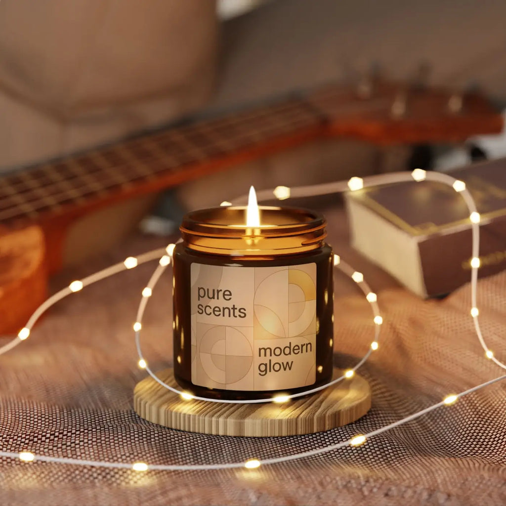Scented Soy Candle - Cozy Amber Glow Vibes - DipaliZ