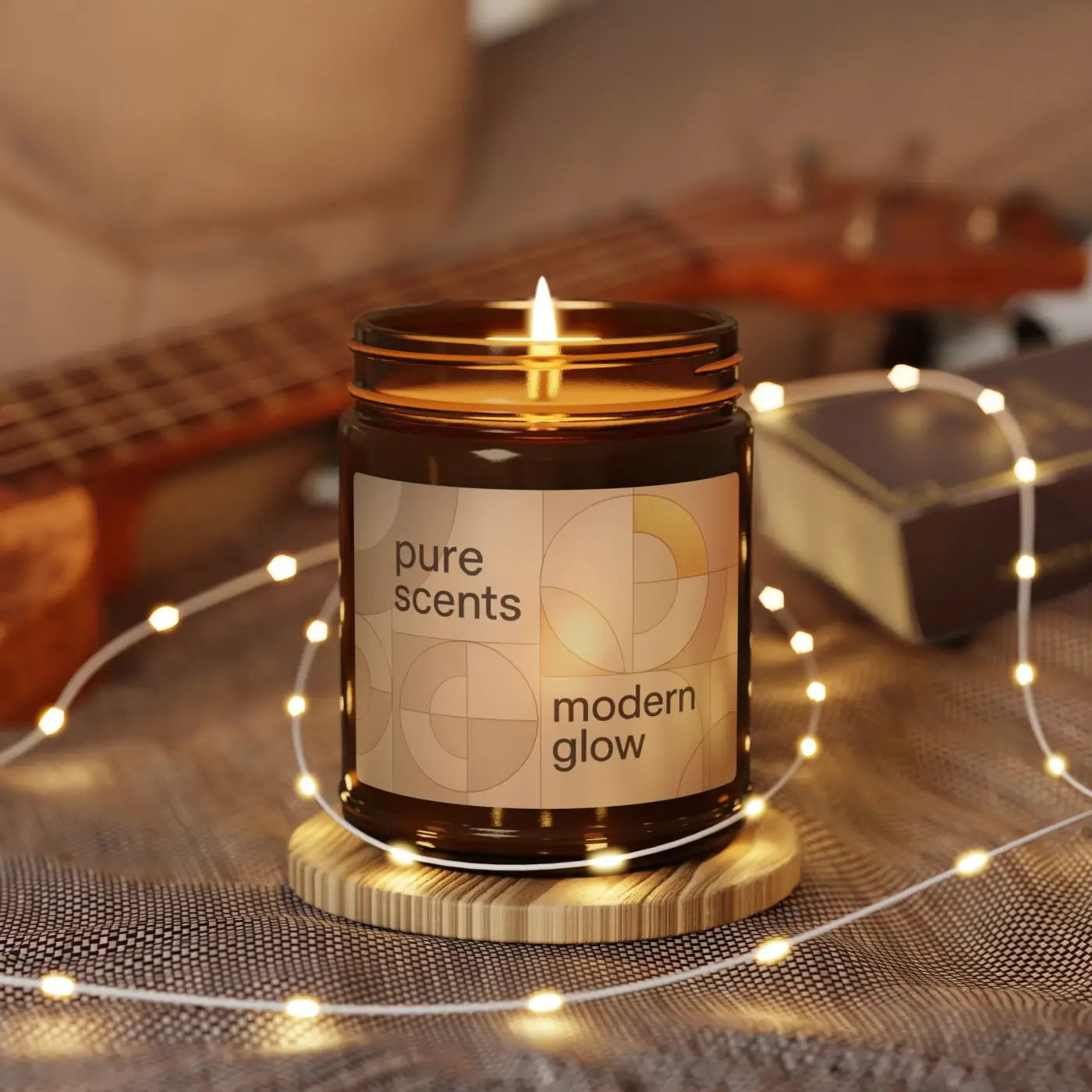 Scented Soy Candle - Cozy Amber Glow Vibes - DipaliZ