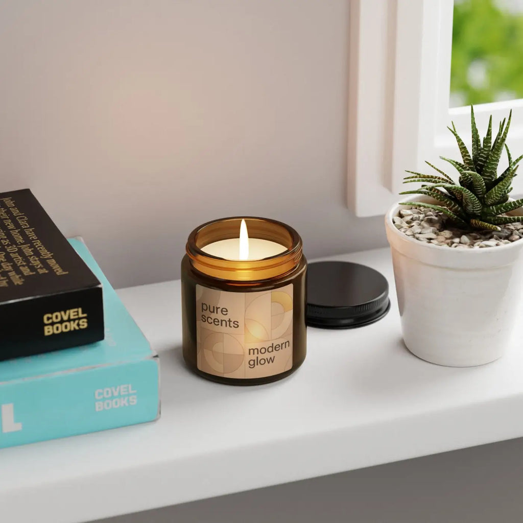 Scented Soy Candle - Cozy Amber Glow Vibes - DipaliZ