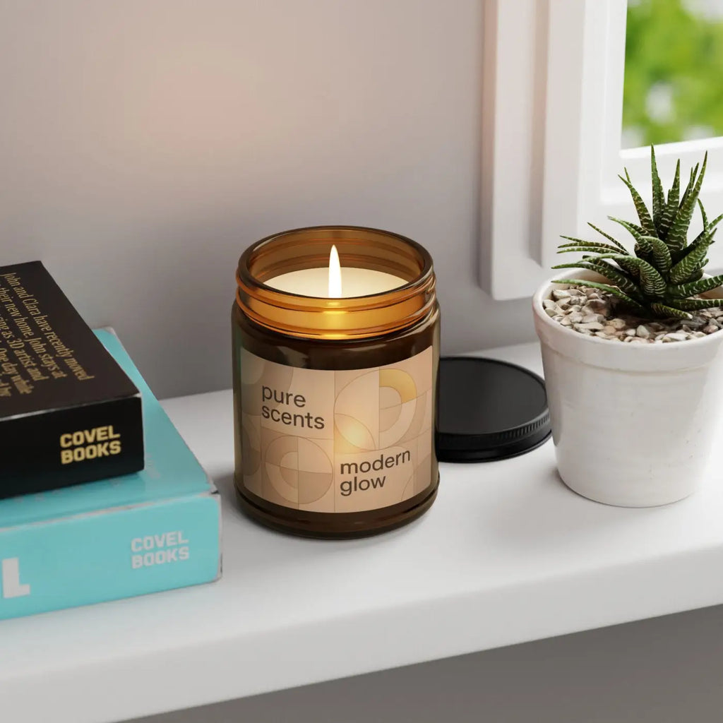 Scented Soy Candle - Cozy Amber Glow Vibes - DipaliZ