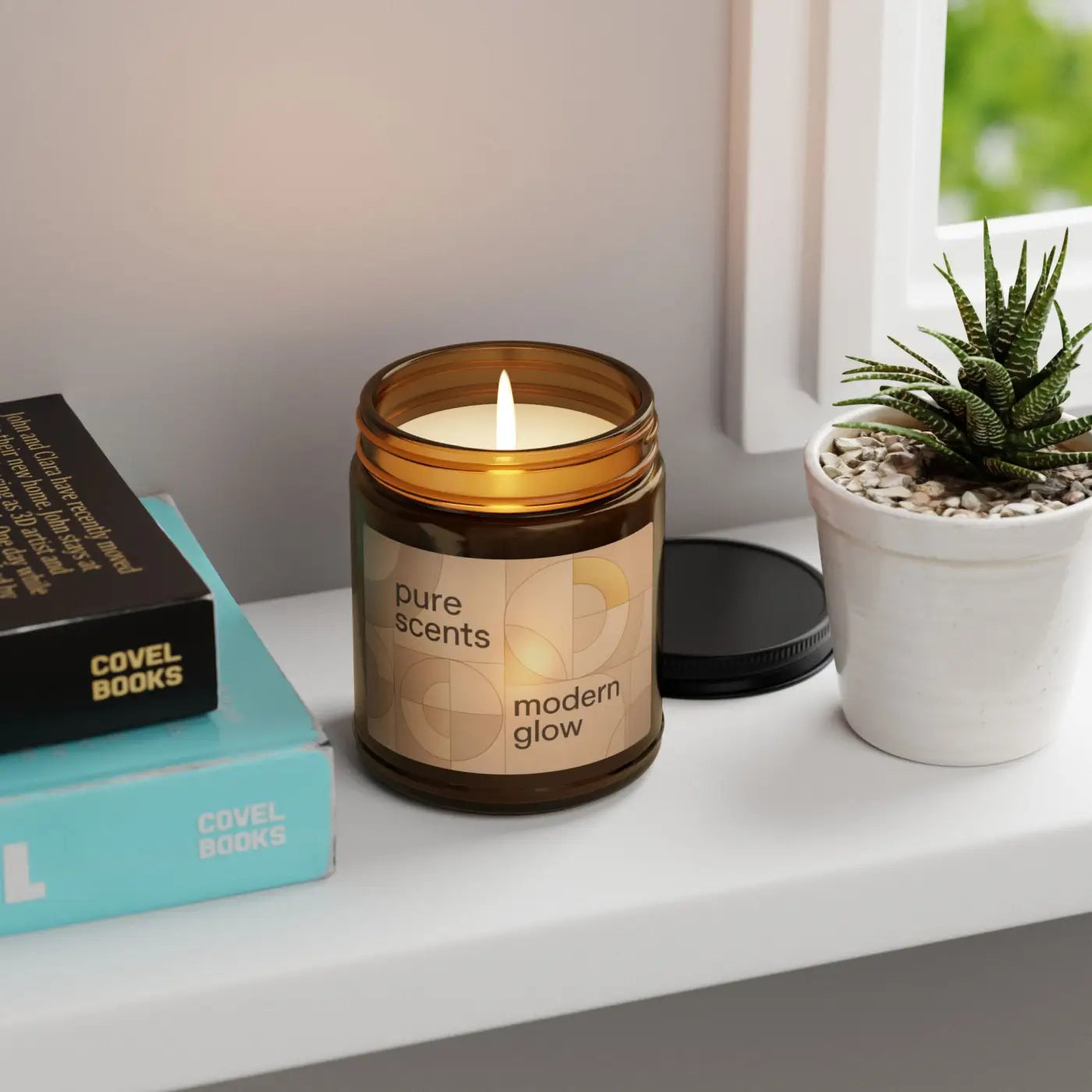 Scented Soy Candle - Cozy Amber Glow Vibes - DipaliZ