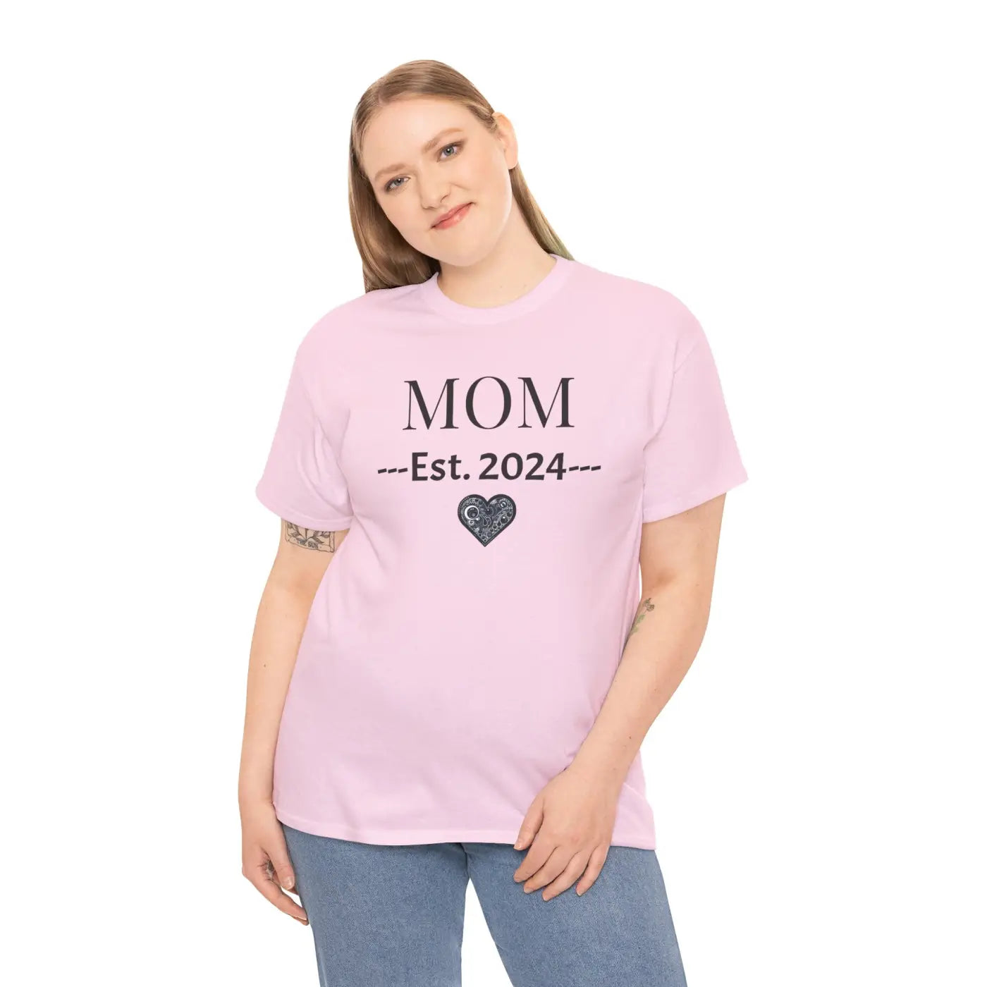 Mom Unisex Heavy Cotton Tee - Established 2024 New Mom - DipaliZ