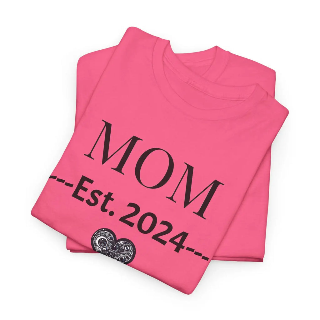 Mom Unisex Heavy Cotton Tee - Established 2024 New Mom - DipaliZ
