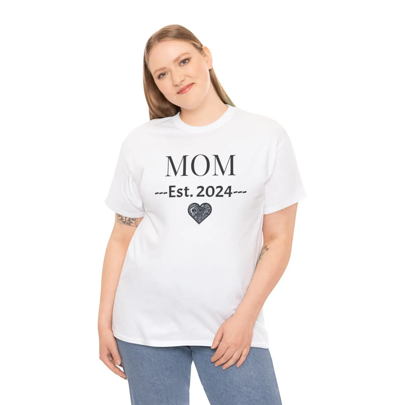 Mom Unisex Heavy Cotton Tee - Established 2024 New Mom - DipaliZ