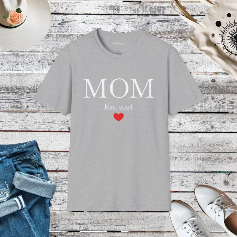 Mom Established 2024 Softstyle Tee - New Mom Gift - DipaliZ
