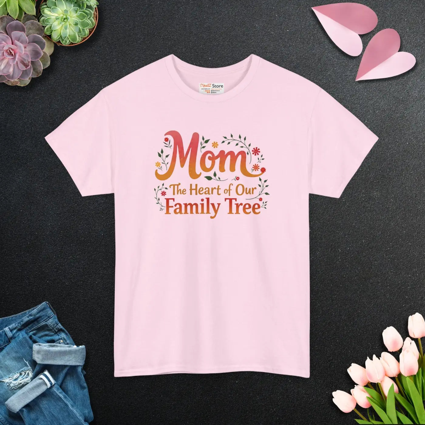 Mom Family Tree Heavy Cotton Tee - Unisex Comfort - DipaliZ