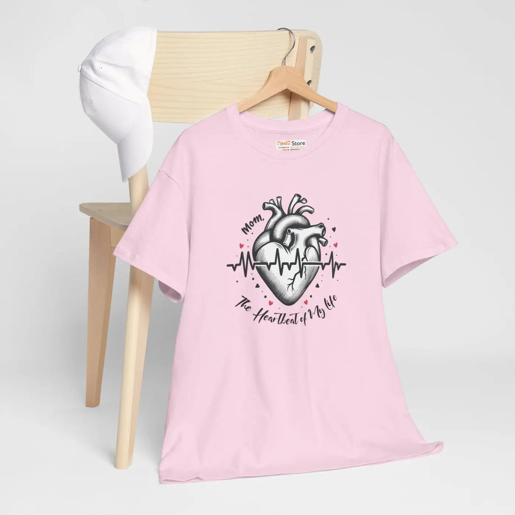 Mom Heartbeat Unisex Heavy Cotton Tee - Love and Family - DipaliZ