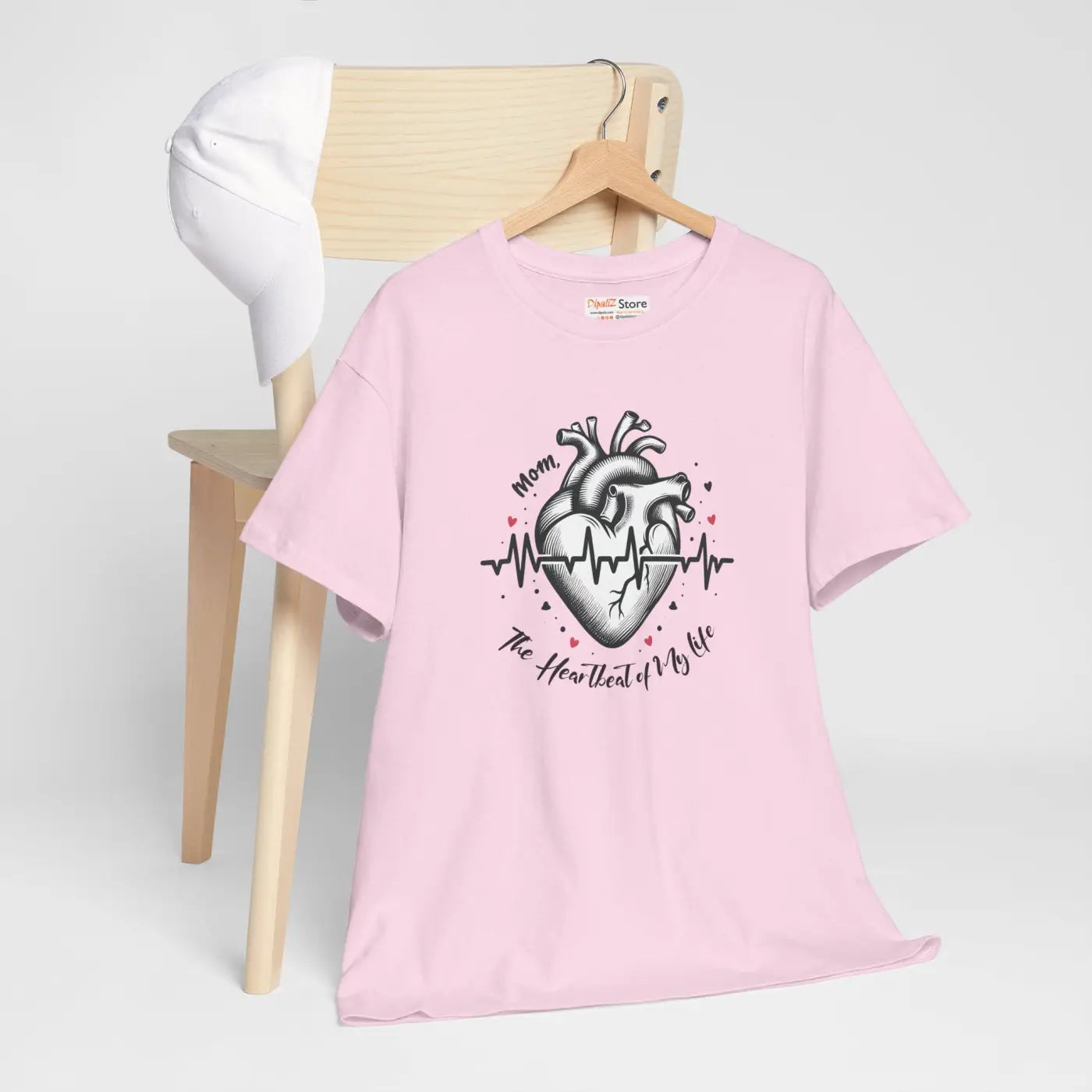 Mom Heartbeat Unisex Heavy Cotton Tee - Love and Family - DipaliZ