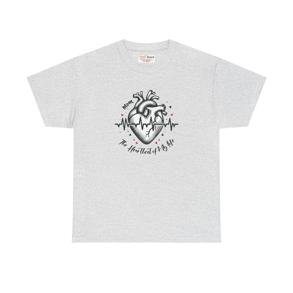 Mom Heartbeat Unisex Heavy Cotton Tee - Love and Family - DipaliZ