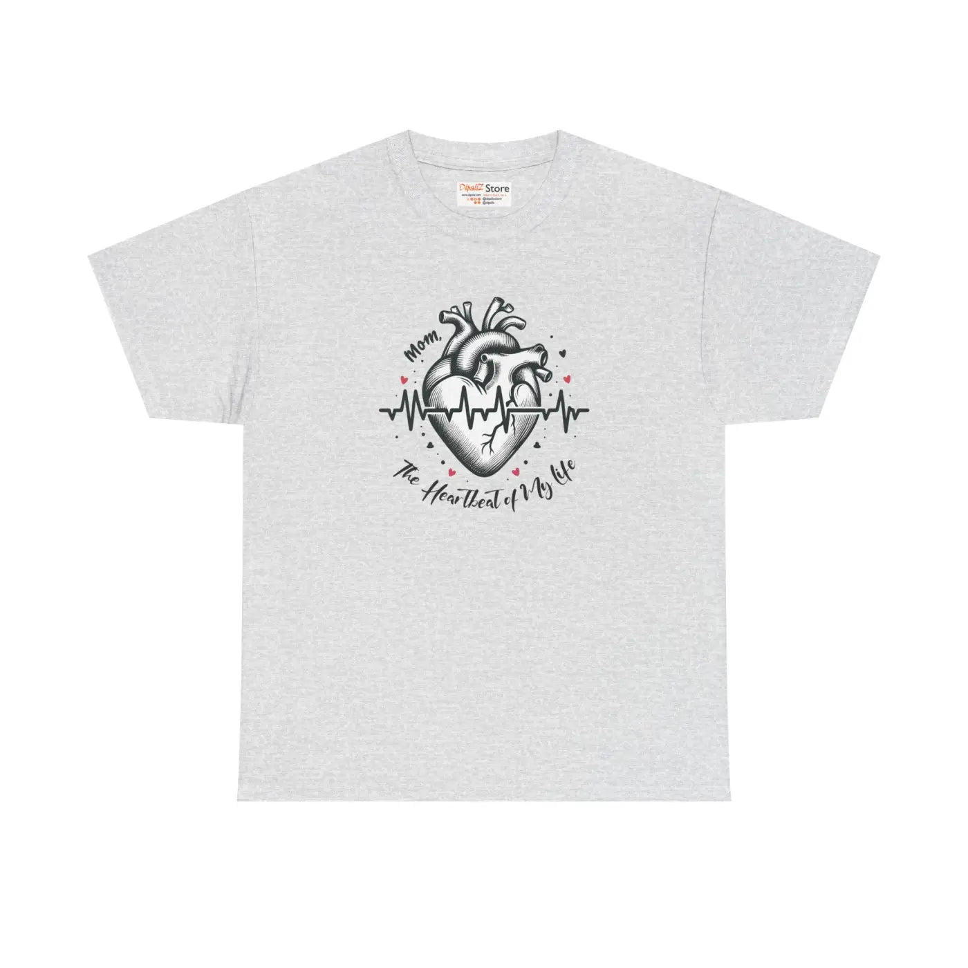 Mom Heartbeat Unisex Heavy Cotton Tee - Love and Family - DipaliZ