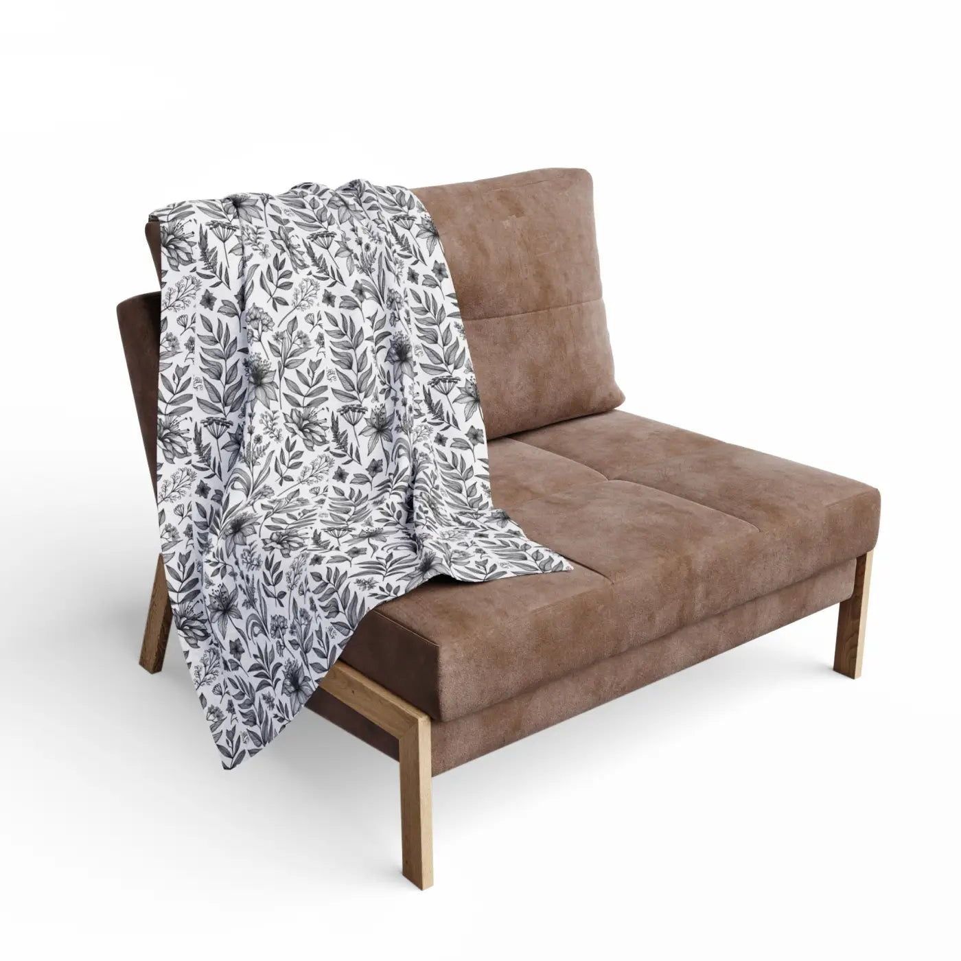 Monochrome Floral Arctic Fleece Blanket - Elegant Warmth - DipaliZ