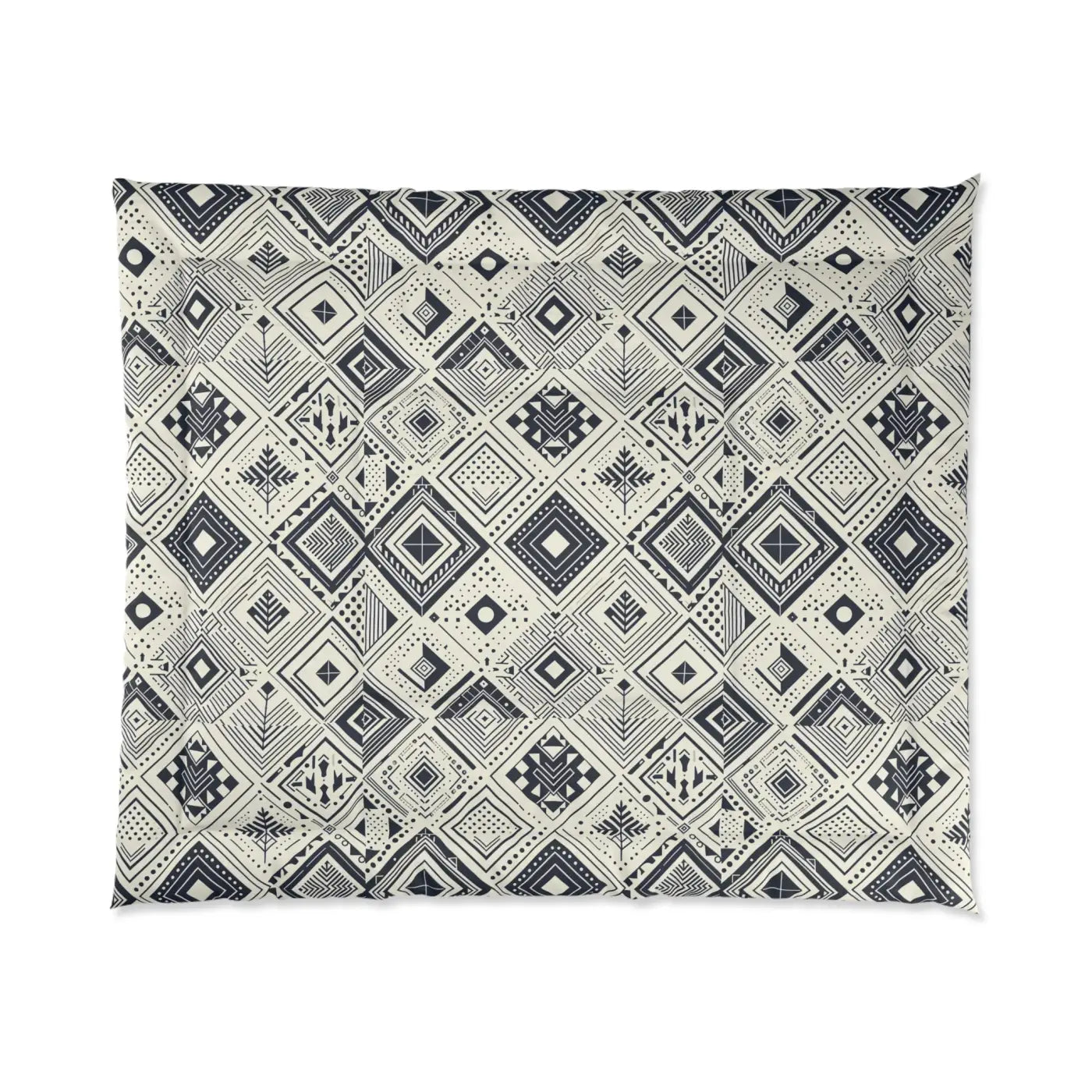Monochrome Geometric Comforter - One-Sided Print - DipaliZ
