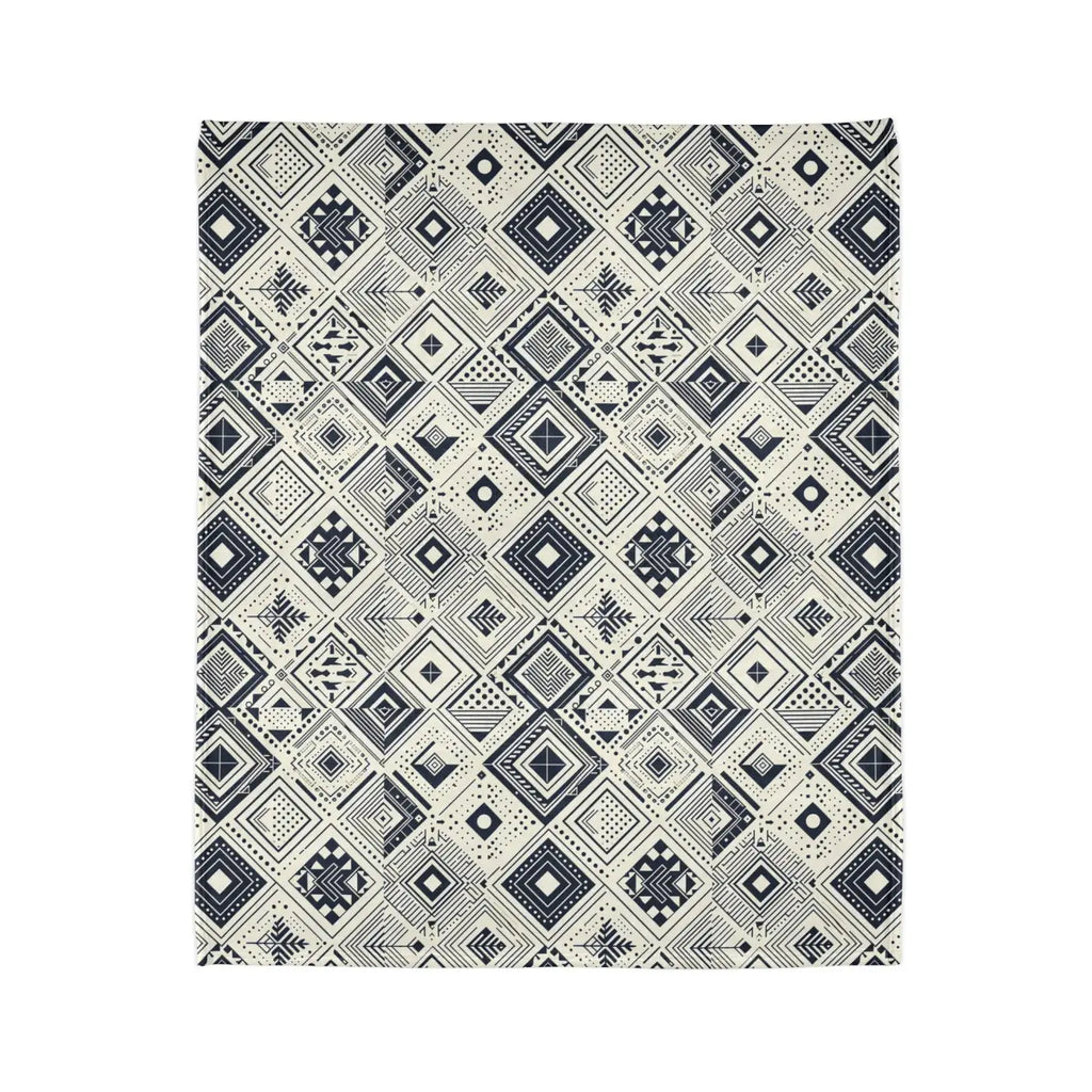 Soft Polyester Blanket - Monochrome Geometric Pattern - DipaliZ