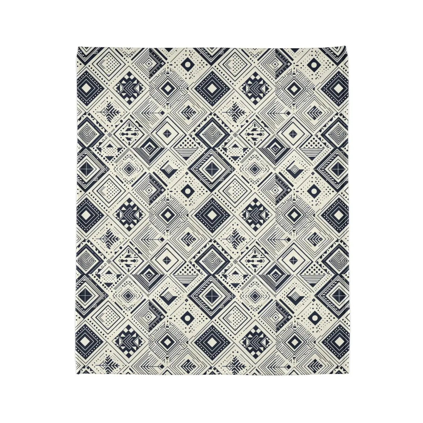 Soft Polyester Blanket - Monochrome Geometric Pattern - DipaliZ
