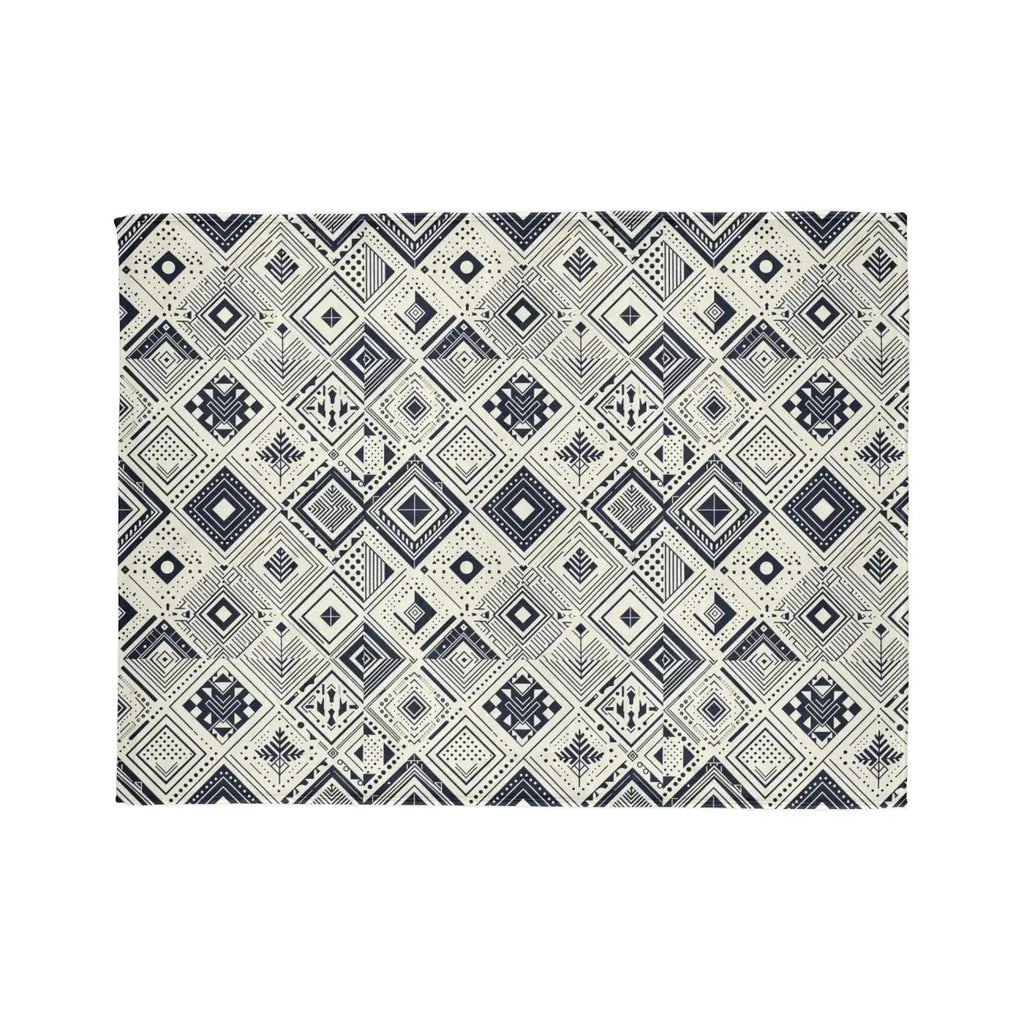 Soft Polyester Blanket - Monochrome Geometric Pattern - DipaliZ