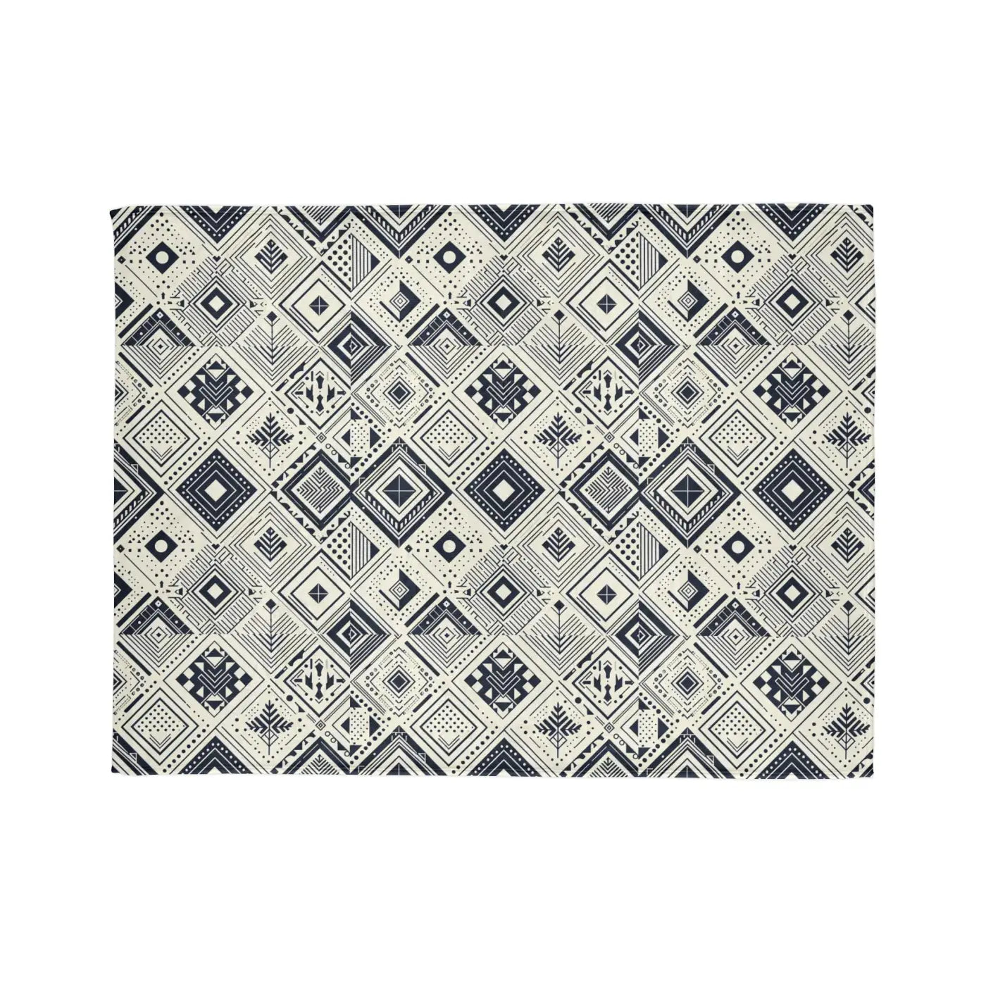 Soft Polyester Blanket - Monochrome Geometric Pattern - DipaliZ