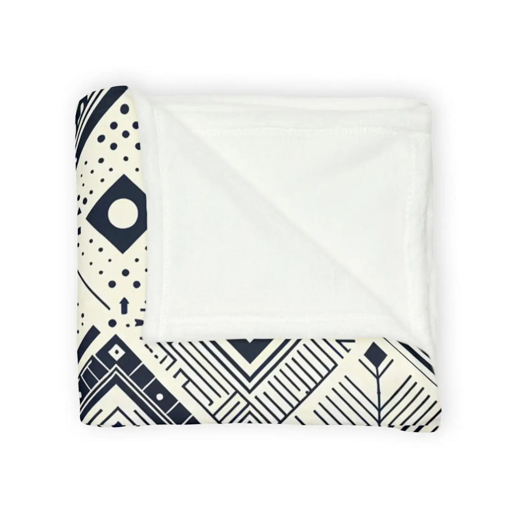Soft Polyester Blanket - Monochrome Geometric Pattern - DipaliZ
