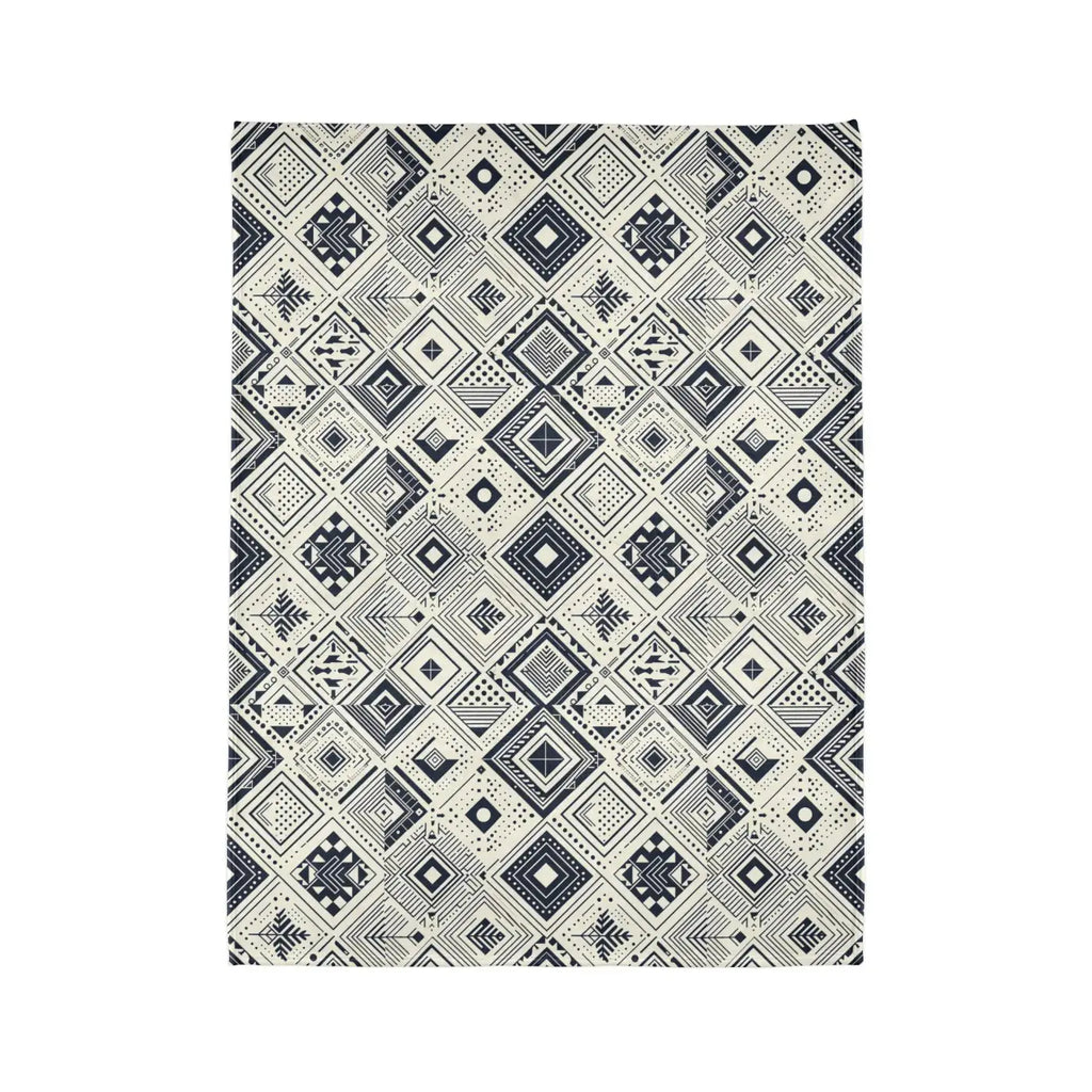 Soft Polyester Blanket - Monochrome Geometric Pattern - DipaliZ