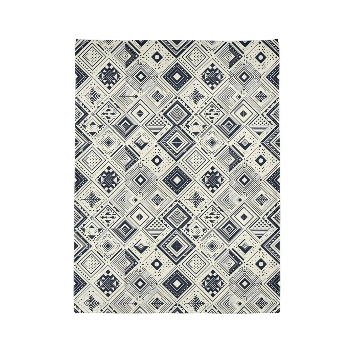 Soft Polyester Blanket - Monochrome Geometric Pattern - DipaliZ
