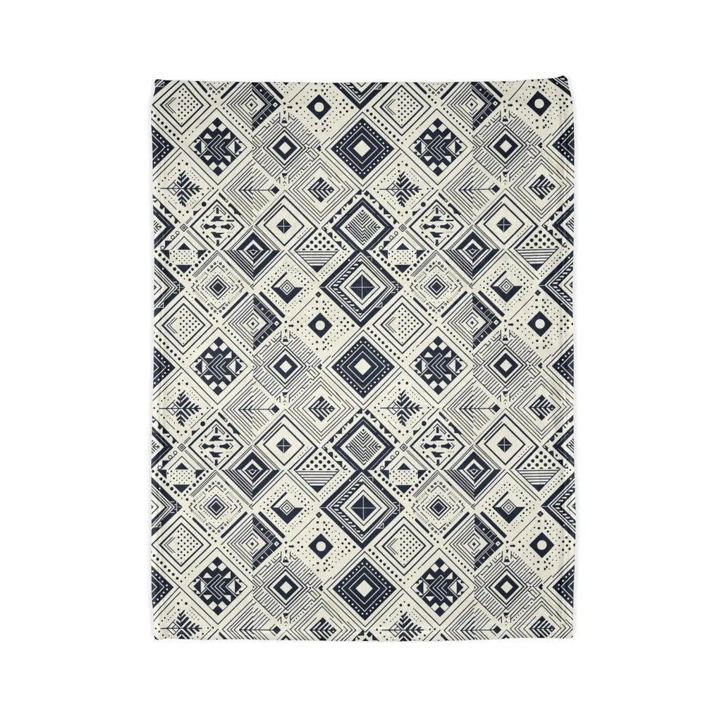 Soft Polyester Blanket - Monochrome Geometric Pattern - DipaliZ