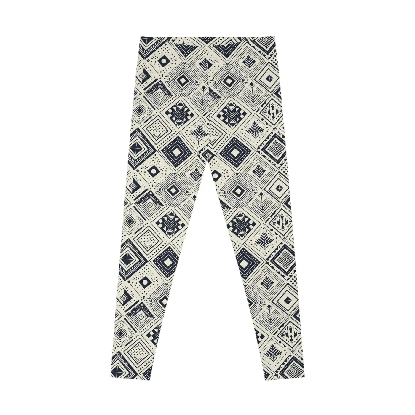 Geometric Stretchy Leggings - Monochrome Active Wear - DipaliZ