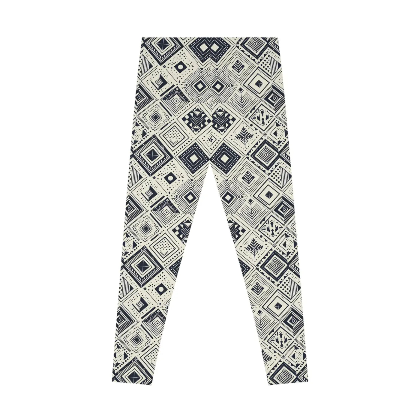 Geometric Stretchy Leggings - Monochrome Active Wear - DipaliZ