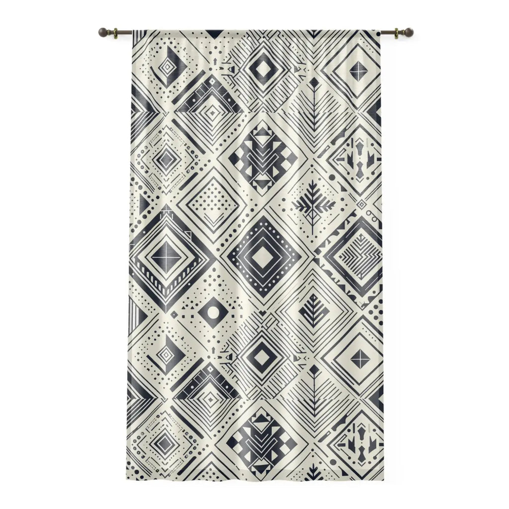 Geometric Curtains - Monochrome Pattern Home Decor - DipaliZ