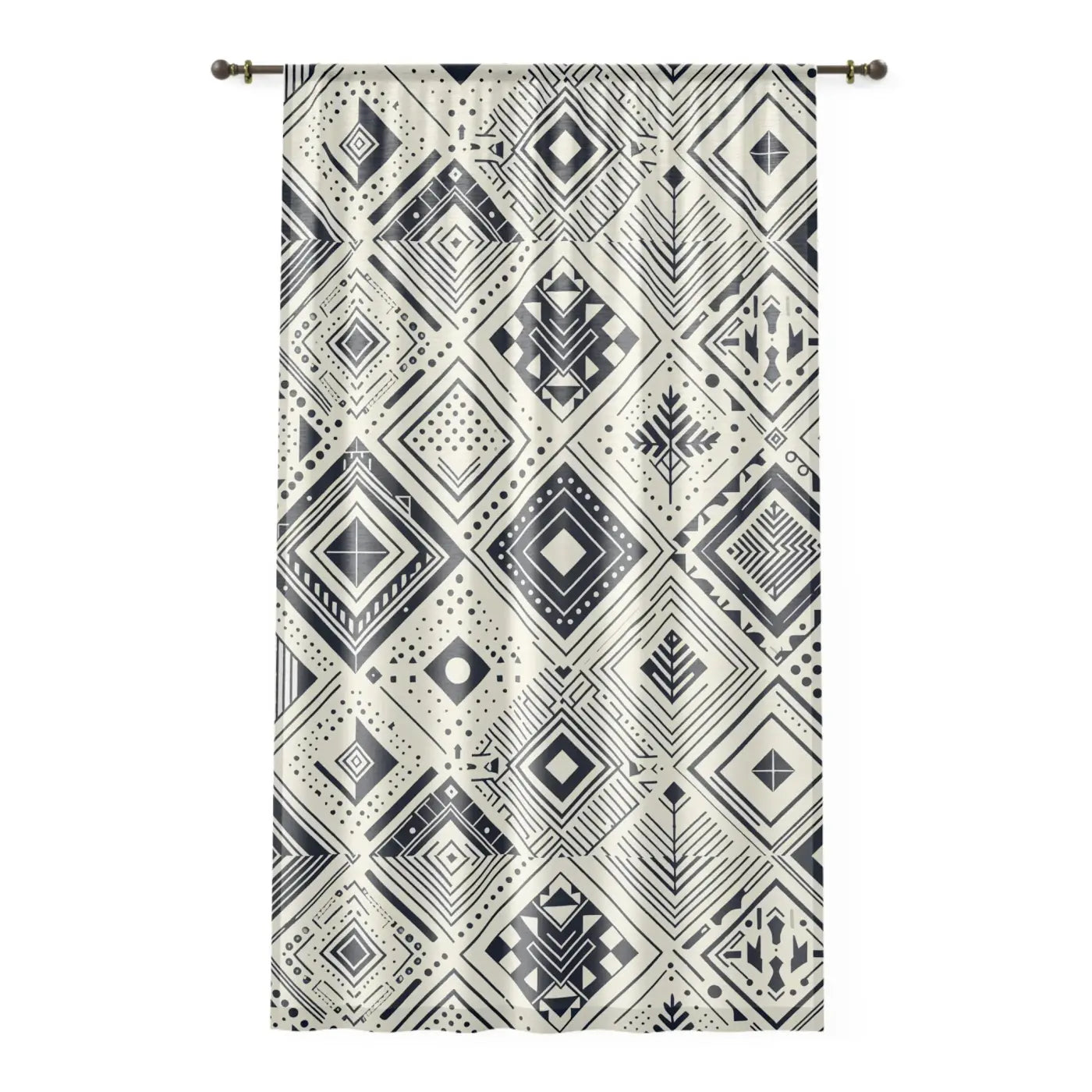 Geometric Curtains - Monochrome Pattern Home Decor - DipaliZ