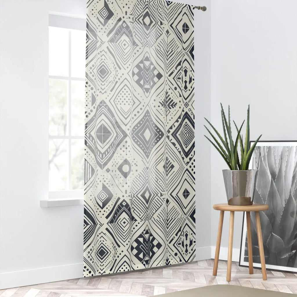 Geometric Curtains - Monochrome Pattern Home Decor - DipaliZ